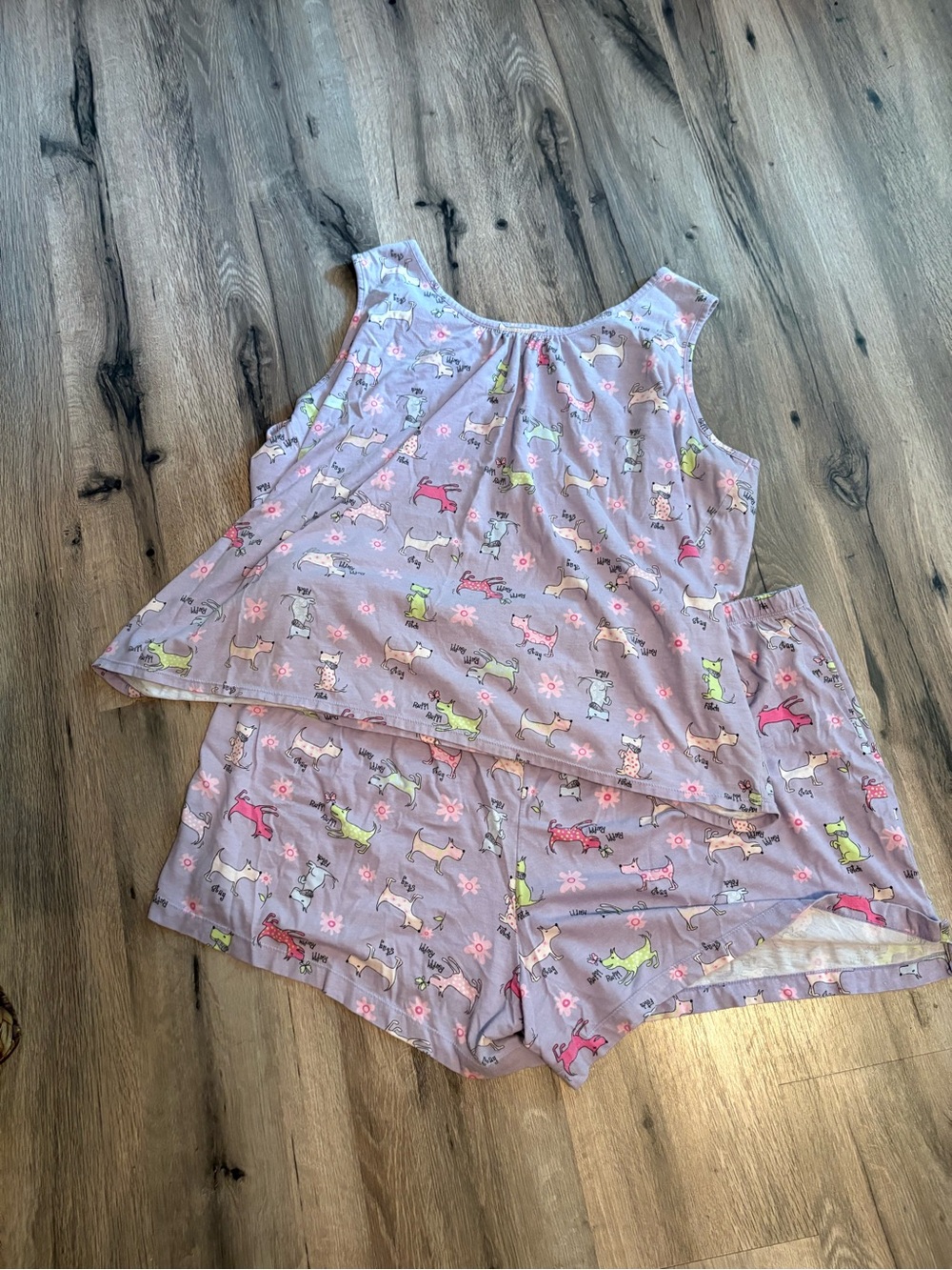 Women's Lavender Dog-Print Sleep Set - Tank & Shorts